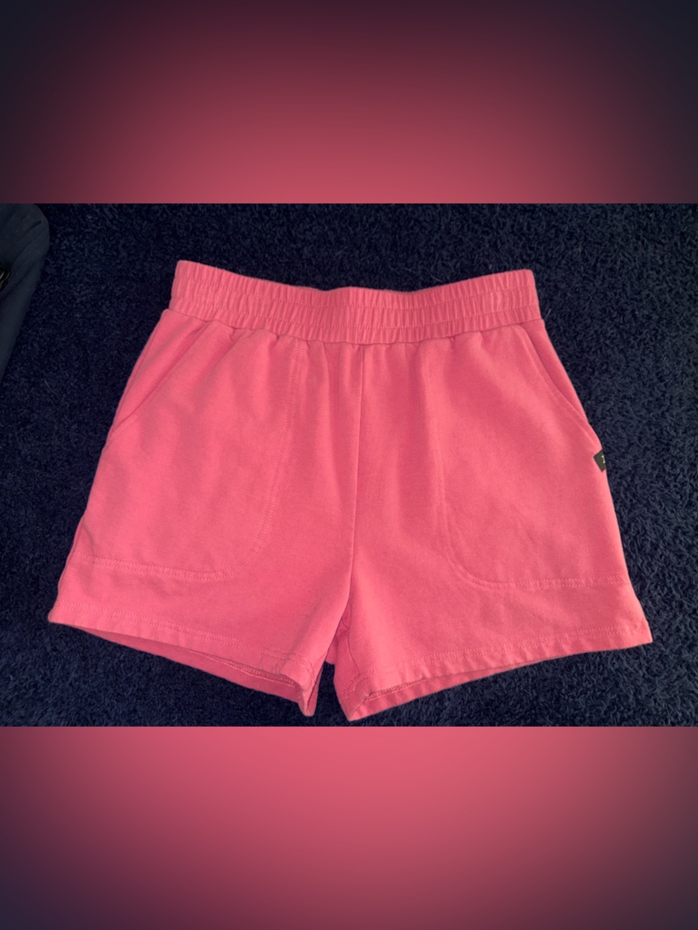 Glyder Pink Elastic-Waist Athletic Shorts small